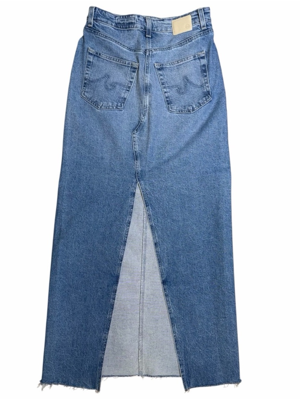 AG Adriano Goldschmied Contour 360 Denim Maxi Skirt Size 28 High Rise Back Slit - Picture 3 of 13